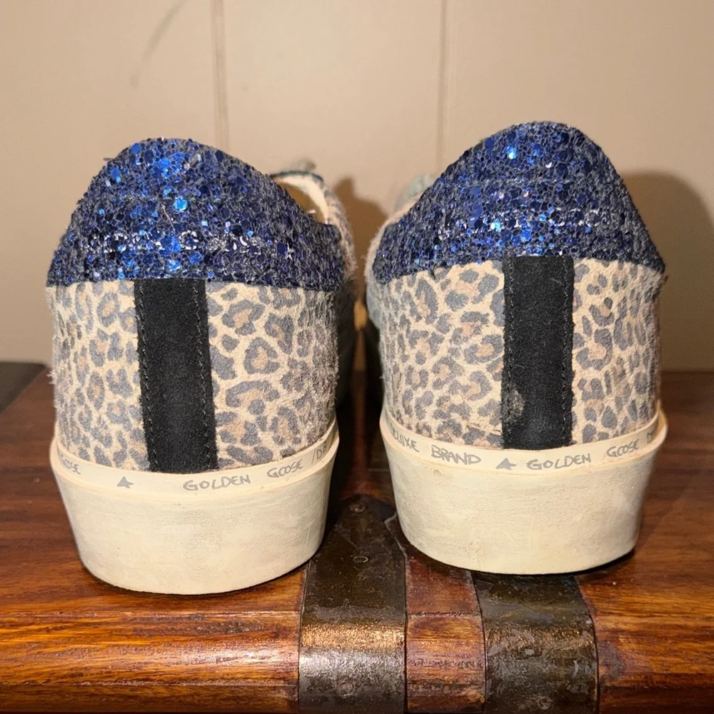 Golden Goose Leopard Print Low-Top Sneakers with Gold Star - Picture 5 of 6